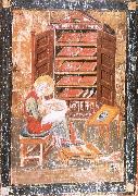 The prophet Ezra works Begin the saint documents, from the Codex Amiatinus, Jarrow unknow artist